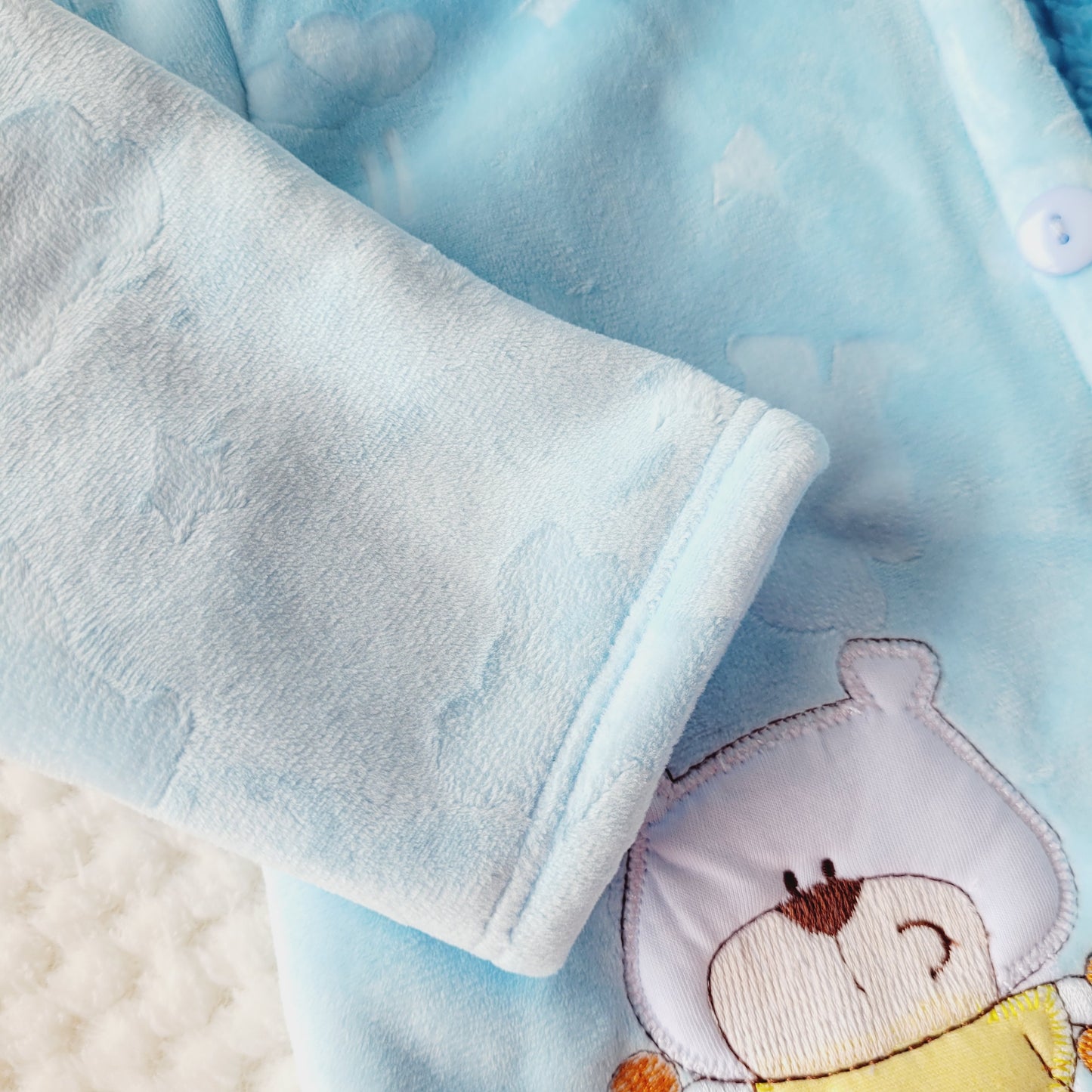 Enterizo Plush Labrado Carnero - Celeste