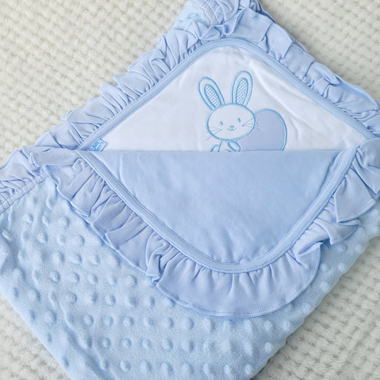 Manta Plush Burbuja Delgada - CELESTE