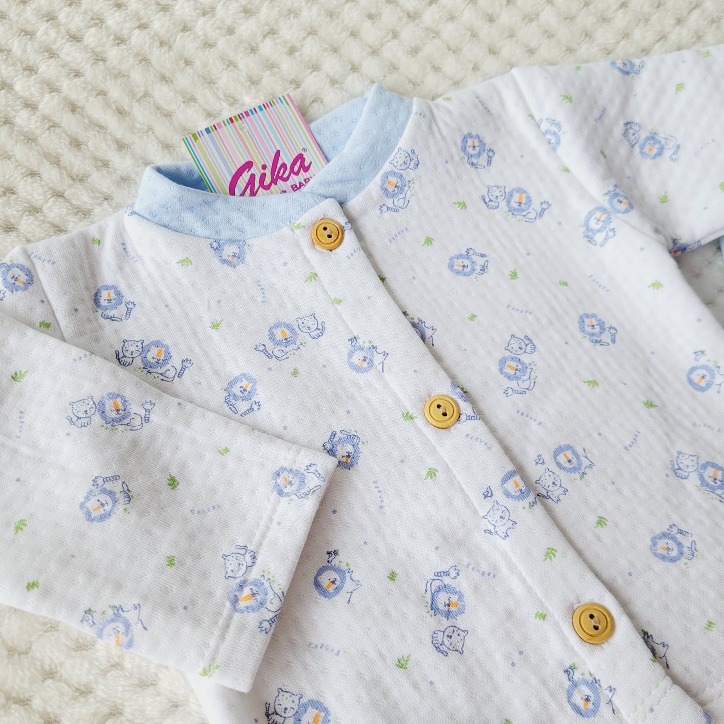 Ajuar Jacquard Estampado - Celeste